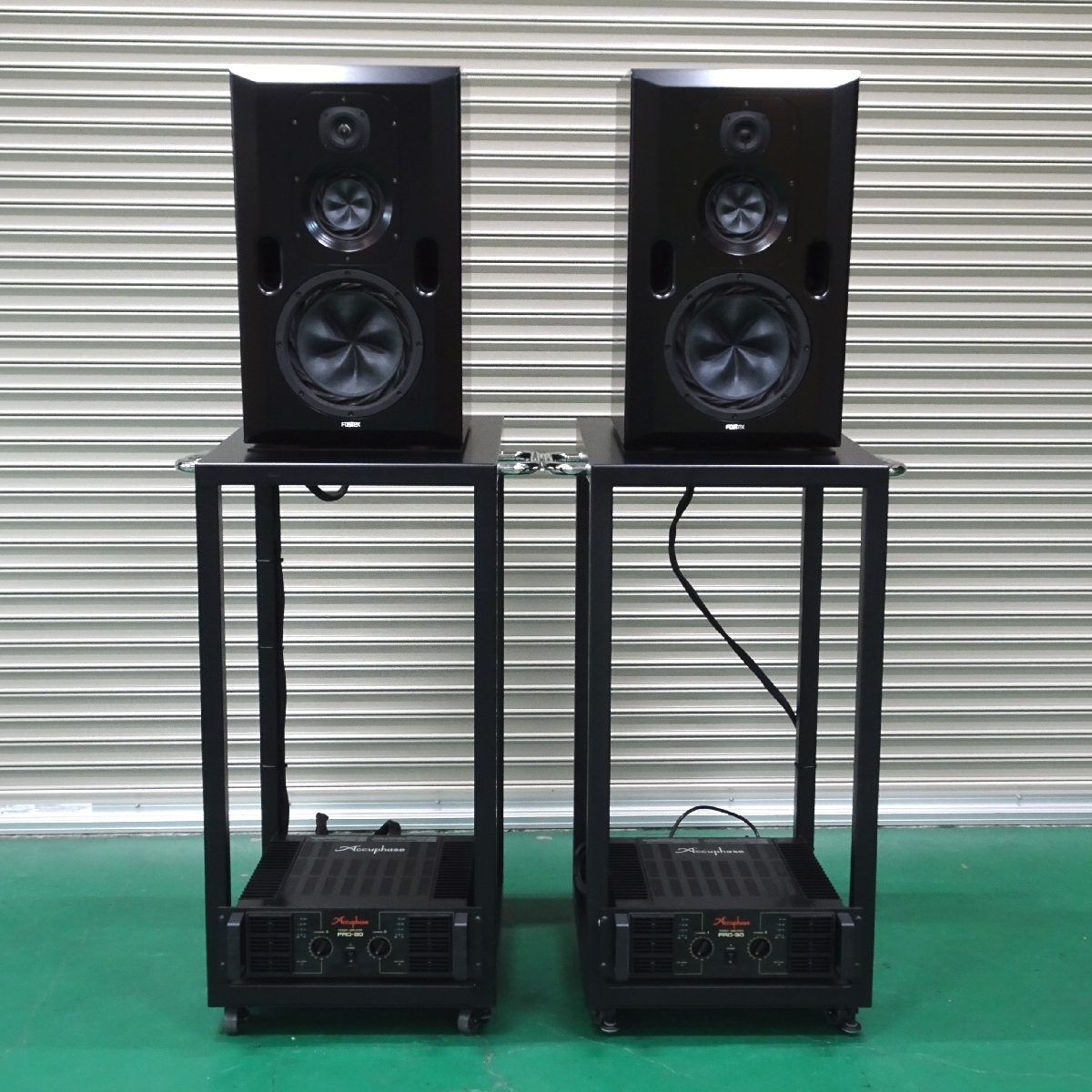 【中古】FOSTEX RS-F1 リファレンス・スピーカーシステム PRO-30専用アンプ＆台座付き【配送先限定】